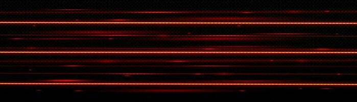 Red laser beam vector background, neon line glow