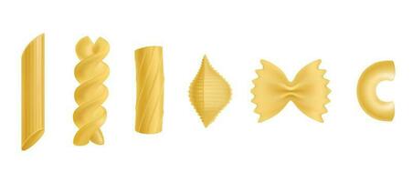 Set of different types pasta Royalty Free Vector Image