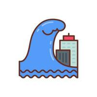 tsunami icono en vector. ilustración vector