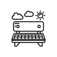Solar Powered Bench icon in vector. Illustration vector
