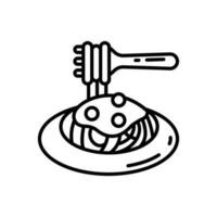 Pasta icon in vector. Illustration vector