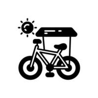 Solar Bicycle icon in vector. Illustration vector