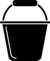 Isolated bucket in black color. vector