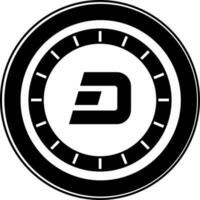 Dashcoin glyph icon or symbol in flat style. vector
