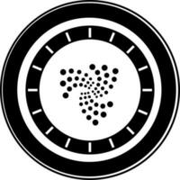 Cryptocurrency IOTA coin glyph icon or symbol. vector