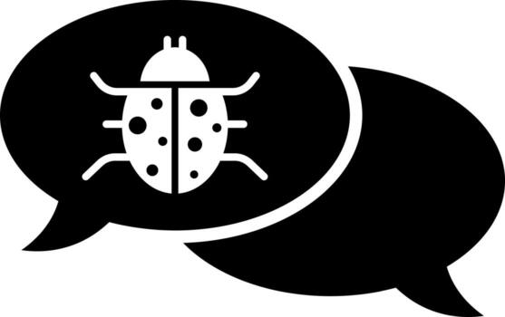 Message bug icon or symbol. vector