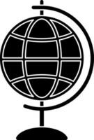 Globe icon with stand in illustration. vector