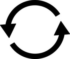 Exchange or sync icon in black color. vector