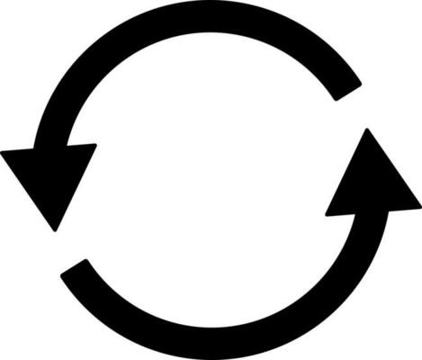 Exchange or sync icon in black color.