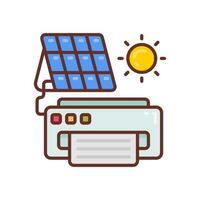 Solar Powered Printer icon in vector. Illustration vector