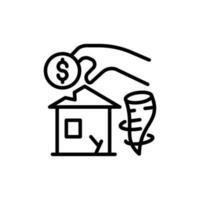 Hurricane Funding icon in vector. Illustration vector