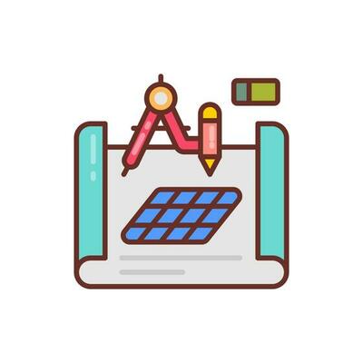 Blueprint icon in vector. Illustration