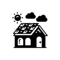 Solar House icon in vector. Illustration vector
