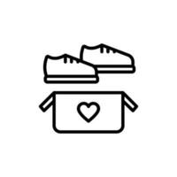 Zapatos donación icono en vector. ilustración vector