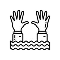 Drowning icon in vector. Illustration vector