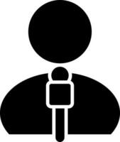 Man with microphone glyph icon or symbol. vector