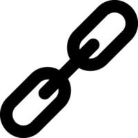 Chain or link icon in black color. vector