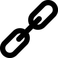 Chain or link icon in black color. vector