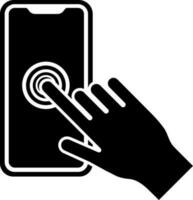 Hand touch smartphone screen icon. vector