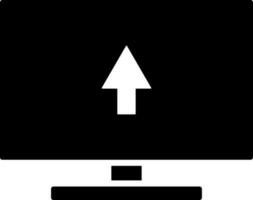 Computer upload icon in flat style. vector