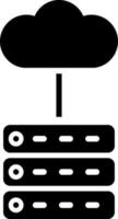 Data storage cloud server glyph icon. vector