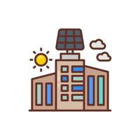 Solar Powered Building icon in vector. Illustration vector