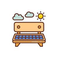 Solar Powered Bench icon in vector. Illustration vector