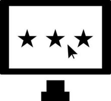 Star rating icon on desktop in flat style. vector