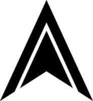 Glyph illustration of navigation arrow. vector