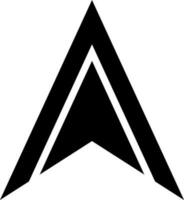 Glyph illustration of navigation arrow. vector