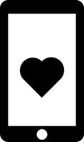 Favorite or heart shape on smartphone screen icon vector