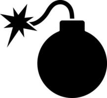 Bomb icon in black color. vector