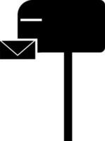 Illustration of mailbox in black color. vector