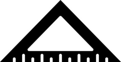 Triangle ruler scale glyph icon. vector