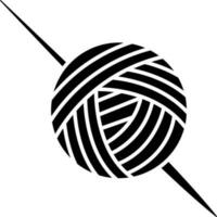 Wool ball with knitting needle icon. vector