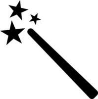 Magic wand icon in black color. vector