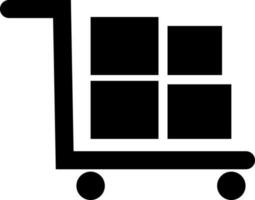 Handcart with delivery box icon. vector