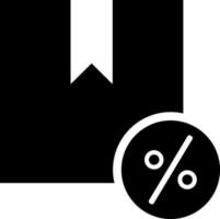 Illustration of discount delivery box glyph icon. vector