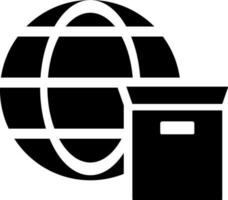 Glyph international parcel delivery icon or symbol. vector