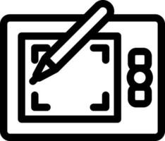 Line art illustration of tablet icon or symbol. vector