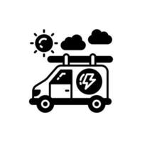 Solar Powered Van icon in vector. Illustration vector