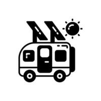 solar camper icono en vector. ilustración vector