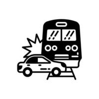 tren accidente icono en vector. ilustración vector