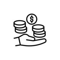 Coin Donation icon in vector. Illustration vector