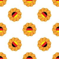 Pattern cookie with flag country Germany in tasty biscuit vector