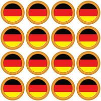 Pattern cookie with flag country Germany in tasty biscuit vector