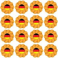 Pattern cookie with flag country Germany in tasty biscuit vector
