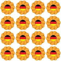 Pattern cookie with flag country Germany in tasty biscuit vector