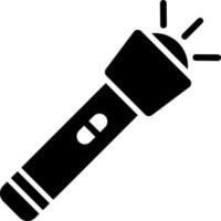 Glyph torch or flashlight icon in flat style. vector