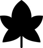Flat style black maple leaf on white background. vector